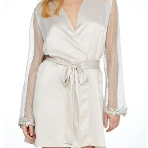 Anthropologie Shimmering Silver Robe